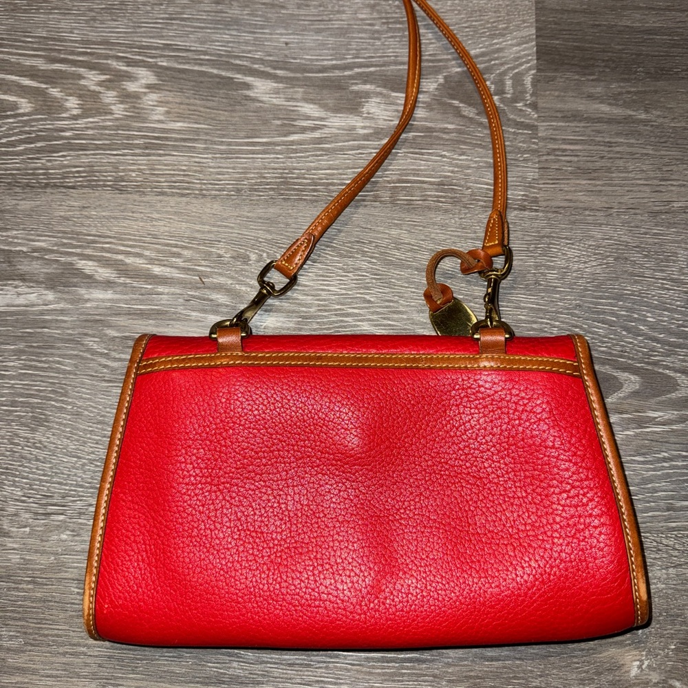 Dooney & Bourke Vintage Red All Weather Leather Crossbody Bag USA Made Pebbled - Picture 8 of 10